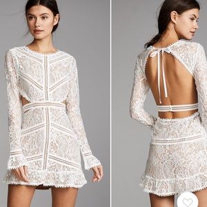 For Love & Lemons Emorie Cutout Dress, white, large